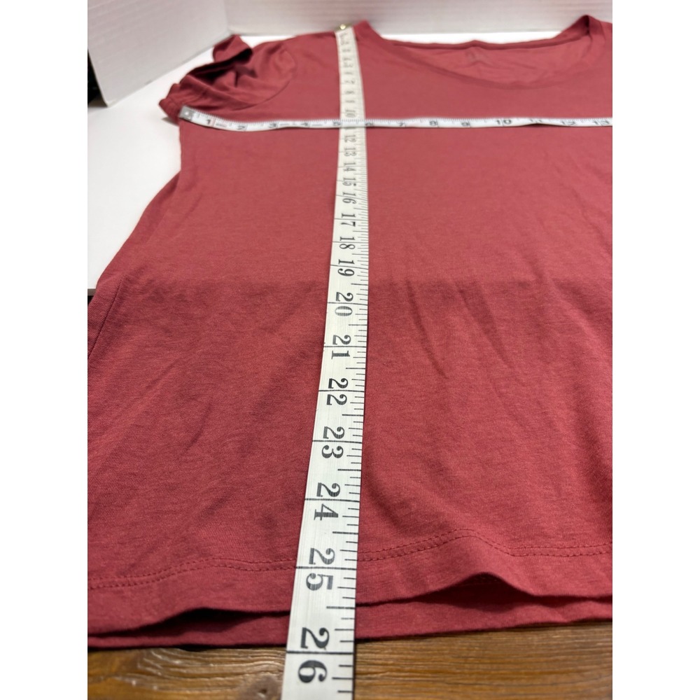 A New Day Womens Scoop Neck Short Sleeve T-Shirt Red XXL Cotton Modal Blend - Picture 11 of 12